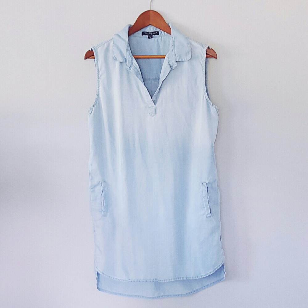 Velvet Heart Sleeveless Denim Shirt